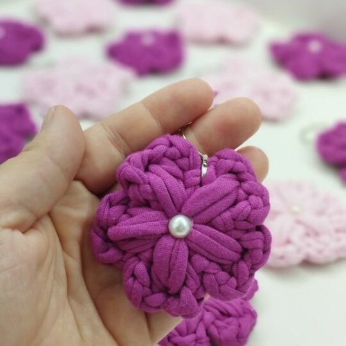 Handmade crochet keychains for wedding and baptism favors