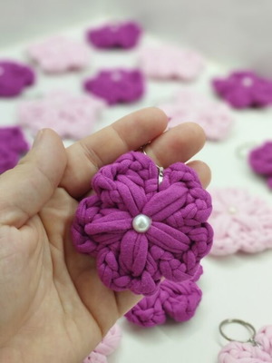 Handmade crochet keychains for wedding and baptism favors