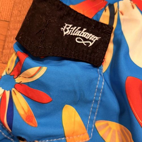 Billabong swim shorts used, size 31, floral pattern, turquoise