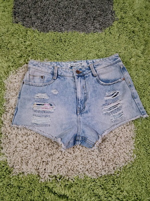 Alcott women high waist denim shorts size M like new, blue