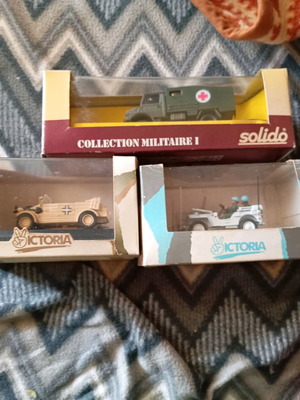 Set of 3 military interest vehicles Victoria & Solido new, scale 1/43