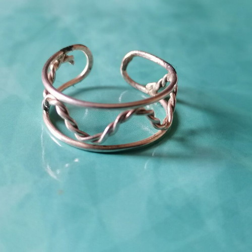 Silver 925 Foot Ring with Braided Design new