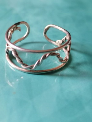 Silver 925 Foot Ring with Braided Design new