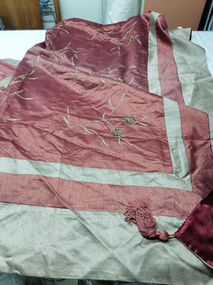 Throw and tablecloth and two pillow covers new, Indian fabric