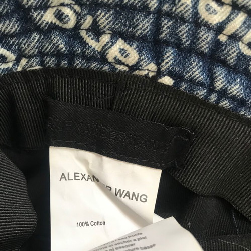 Alexander Wang denim bucket hat new, one size, white and blue
