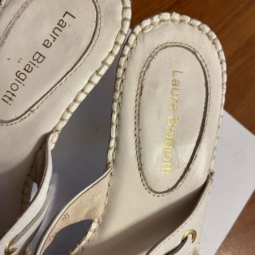 Laura Biagiotti sandals like new, white, size 38