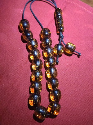 Synthetic amber komboloi worry beads, like new