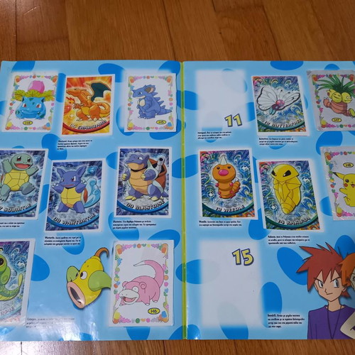 Collectible Pokemon sticker album like new, nearly complete