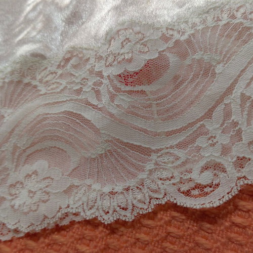White satin babydoll with lace L/XL new