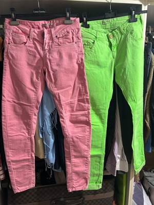 Παντελόνια Pull & Bear και Zara νέα, νούμερο small, ροζ και πράσινα