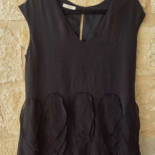 By Malene Birger Gemma Silk Sleeveless V-Neck Blouse like new, black, size L