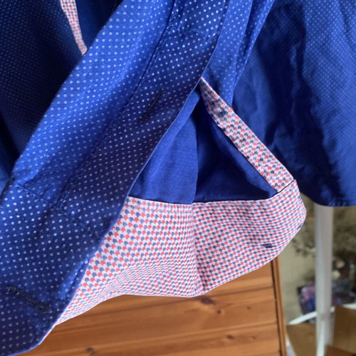 Brand's men's long-sleeve tailor fit shirt XXL like new, blue with red details