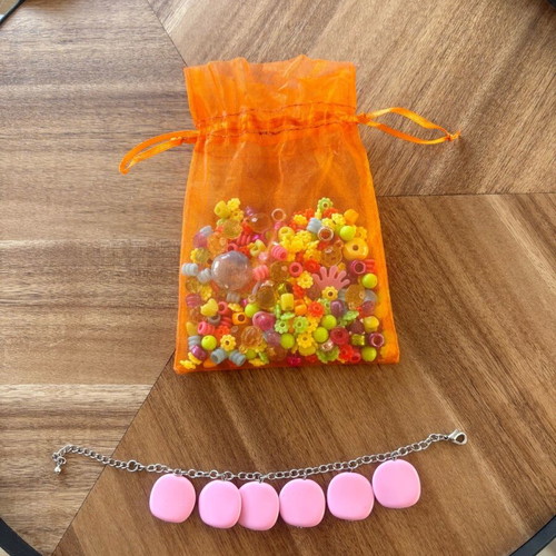 Plastic beads for crafts with bracelet gift like new