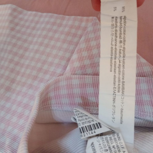 Zara kids cycling shorts, pink and white checkered, cotton, age 13-14
