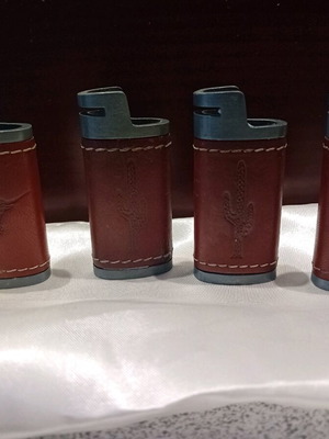 Marlboro Red Code lighter cases leather and metal like new collectible