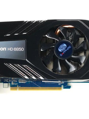 Sapphire Radeon HD 6850 graphics card used, 1GB GDDR5, HDMI, DisplayPort, 2 DVI