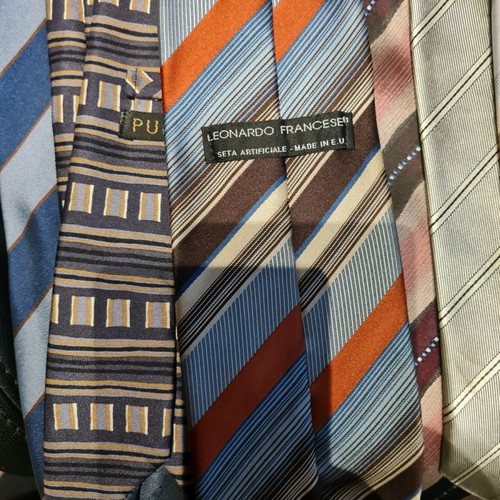 Striped ties used, pack of 12, including Cerruti and U. Balestra