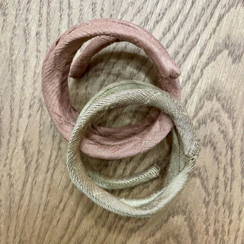 Satin bracelets like new, beige and pink set of two