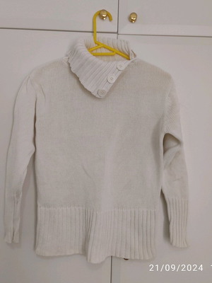 Λευκό πλεκτό ζιβάγκο Zara medium 100% βαμβάκι σαν καινούργιο