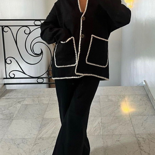 Set jacket and pants new, one size, black