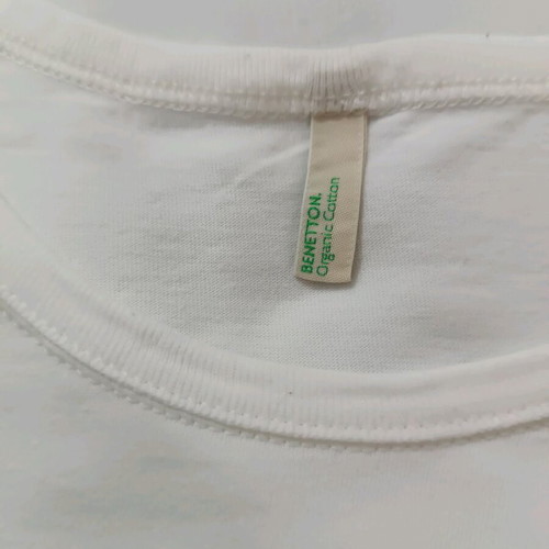Benetton kids long-sleeve white blouse with cat design cotton like new