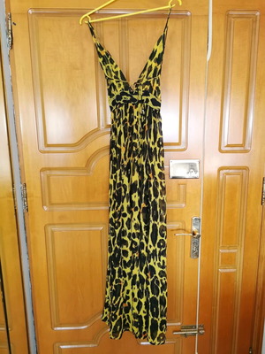 Φόρεμα παραλίας animal print καινούργιο, κίτρινο