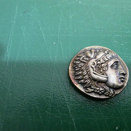 Silver Replica Macedonian Tetradrachm Coin new, 925 silver