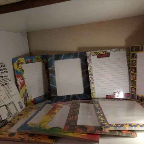 Notepad, stickers and invitations block new