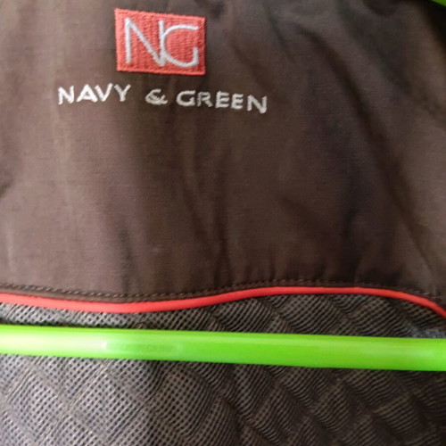 Navy & Green men's jacket medium like new with brown inner pockets