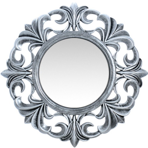 Wall mirror new with silver plastic frame 40.6cm