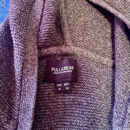 Pull&Bear knitted men's cardigan gray with hood like new, size M