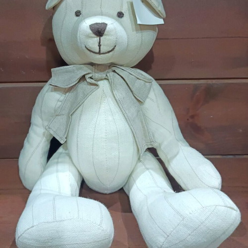 Beige Trimar teddy bear new fabric with movable limbs
