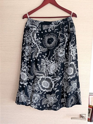 Black and white cloque skirt used, Greek made