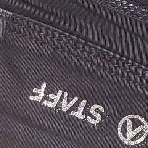 Staff black pants used, size 28, silver thread details