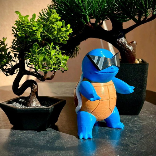 Squirtle figure with glasses handmade, 3D printed, like new