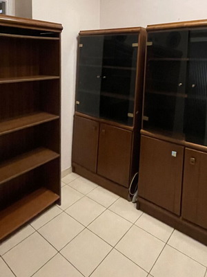 Wooden bookcases set of 3 used with glass and wooden doors