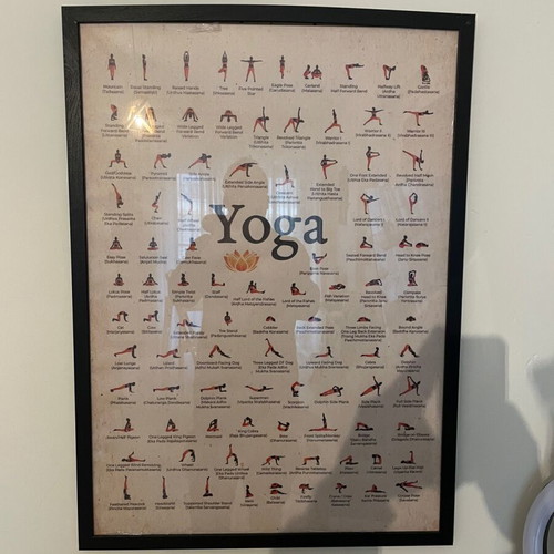Canvas wall art with yoga theme new, sealed roll without frame