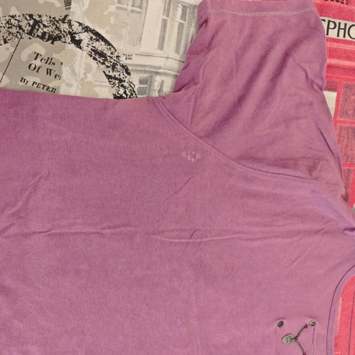 T-shirt Elvis Jesus rock n roll XL used, purple, handmade