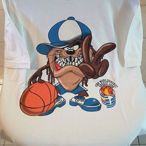FIBA World Basket Greece 1998 T-Shirt like new, Taz Looney Tunes