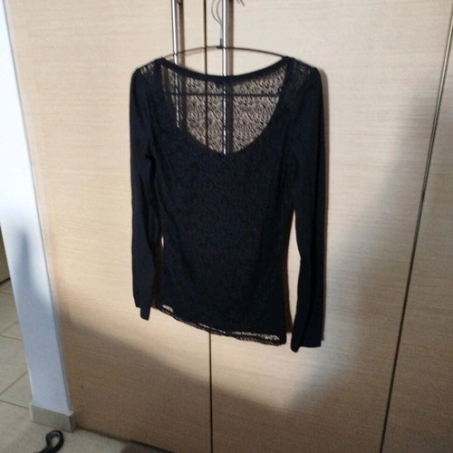 Tally Weijl long-sleeve blouse like new, black with lace