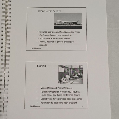 Collectible 4th Press Operations Briefing notebook Olympic Games Athens 2004 new