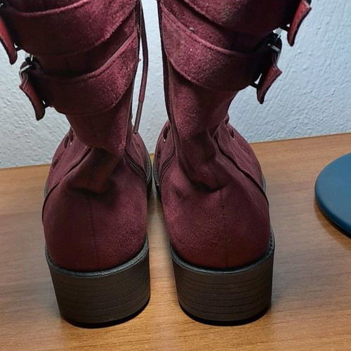 Burgundy ankle boots used, size 36