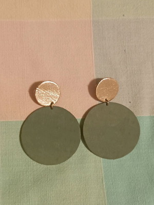 Handmade leather earrings like new, turquoise and silver