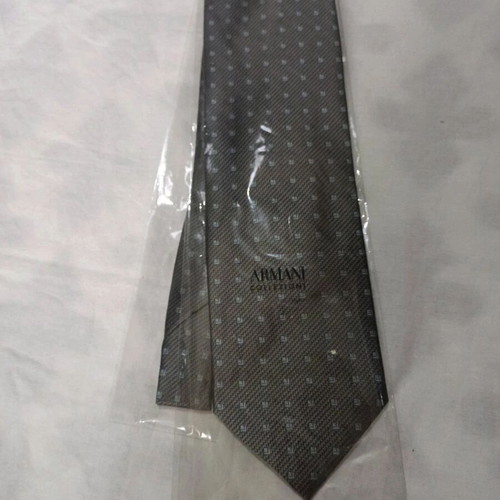 Armani Collezioni silk tie, dark grey with geometric pattern