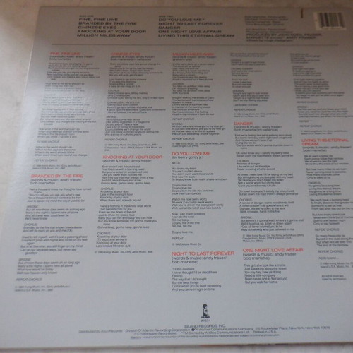 Andy Fraser (Free) Fine Fine Line vinyl LP used, American pressing