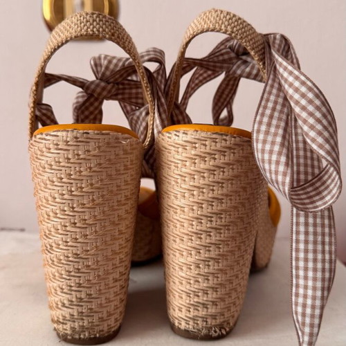 Modeca platform shoes used, croc yellow size 37, 11cm heel