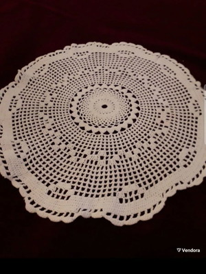 Set of two hand-crocheted doilies, ecru, new