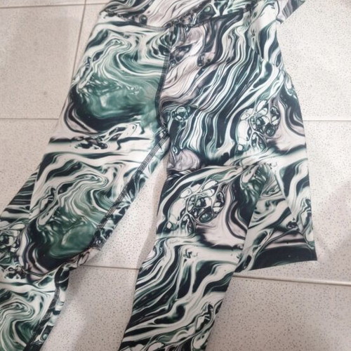 4u leggings push up new, black and green, size S