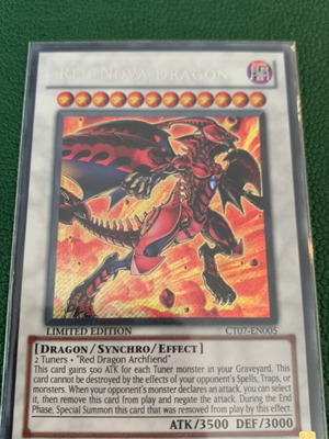 Red Nova Dragon Yu-Gi-Oh! card used, vintage