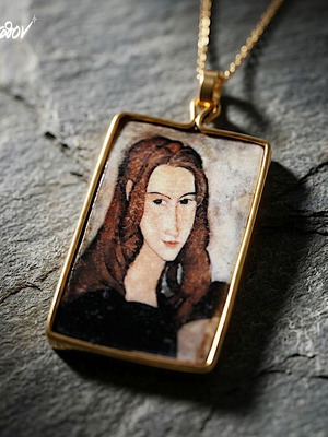 Necklace New Modigliani Portrait of Jeanne Hébuterne Handmade